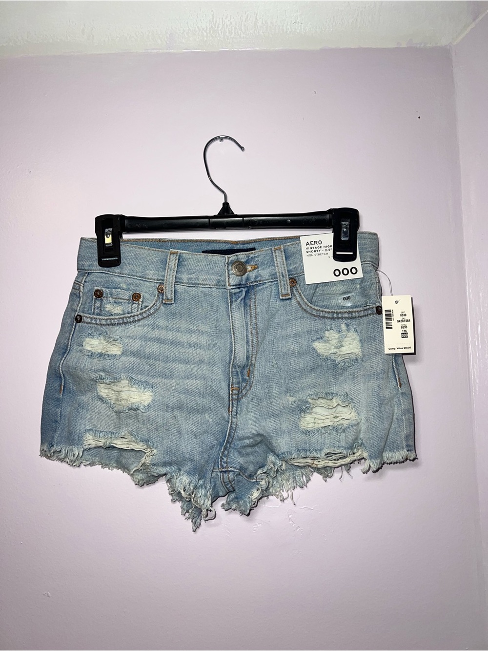 Aeropostale Light Blue Distressed Jean Shorts